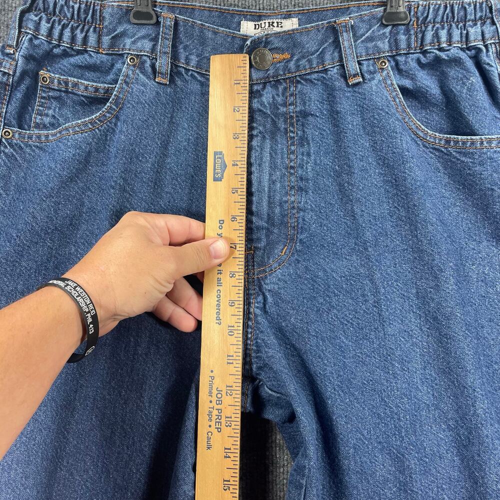 VTG Duke Jeans Men's 34X28 Blue Denim Stretch Waistband Straight Leg - Picture 3 of 10